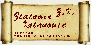 Zlatomir Kalanović vizit kartica